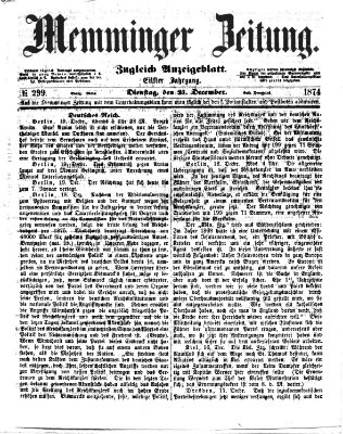 Memminger Zeitung Montag 21. Dezember 1874