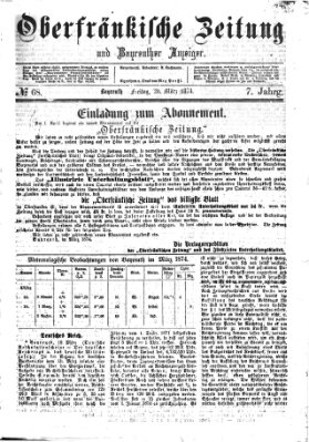 Oberfränkische Zeitung und Bayreuther Anzeiger (Bayreuther Anzeiger) Freitag 20. März 1874