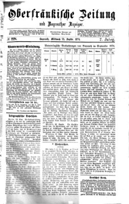 Oberfränkische Zeitung und Bayreuther Anzeiger (Bayreuther Anzeiger) Mittwoch 23. September 1874