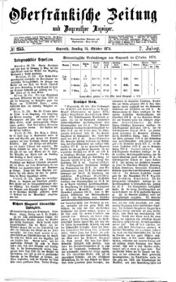 Oberfränkische Zeitung und Bayreuther Anzeiger (Bayreuther Anzeiger) Samstag 24. Oktober 1874