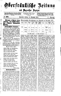 Oberfränkische Zeitung und Bayreuther Anzeiger (Bayreuther Anzeiger) Freitag 25. Dezember 1874