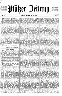 Pfälzer Zeitung Mittwoch 25. März 1874