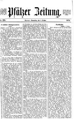 Pfälzer Zeitung Donnerstag 1. Oktober 1874