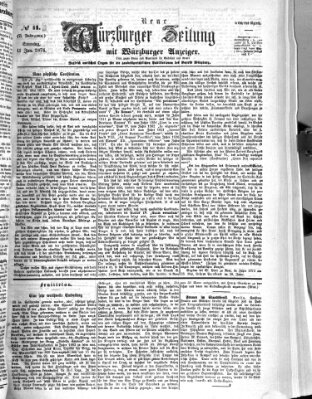 Neue Würzburger Zeitung Sonntag 11. Januar 1874