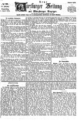 Neue Würzburger Zeitung Donnerstag 9. April 1874