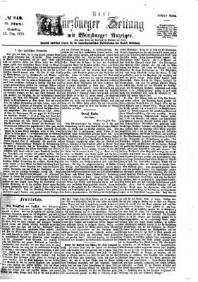 Neue Würzburger Zeitung Samstag 12. Dezember 1874