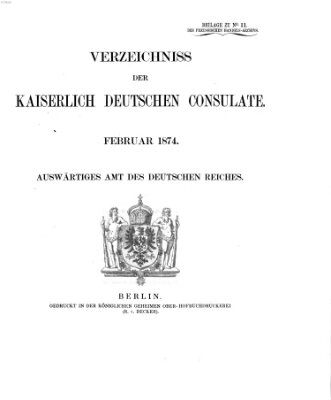 Preußisches Handels-Archiv Freitag 13. März 1874