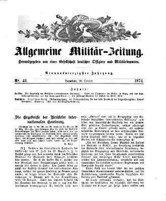 Allgemeine Militär-Zeitung Mittwoch 28. Oktober 1874