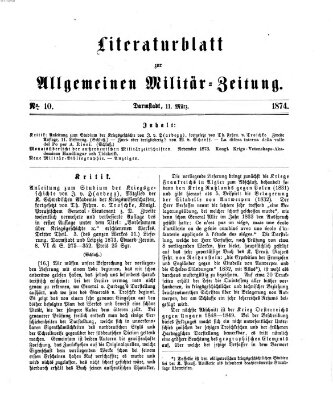 Allgemeine Militär-Zeitung Mittwoch 11. März 1874