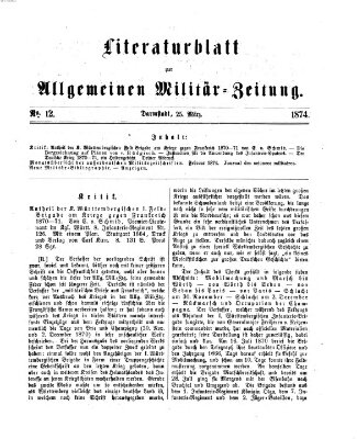 Allgemeine Militär-Zeitung Mittwoch 25. März 1874