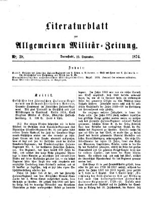 Allgemeine Militär-Zeitung Mittwoch 23. September 1874