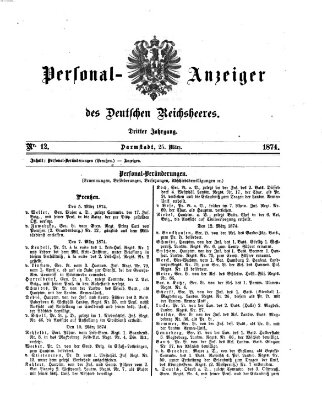 Allgemeine Militär-Zeitung Mittwoch 25. März 1874