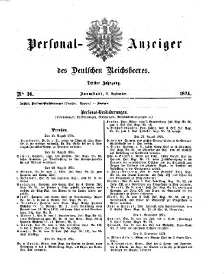 Allgemeine Militär-Zeitung Mittwoch 9. September 1874