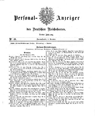 Allgemeine Militär-Zeitung Mittwoch 2. Dezember 1874
