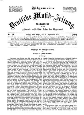 Allgemeine deutsche Musikzeitung Freitag 11. September 1874