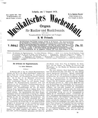 Musikalisches Wochenblatt Freitag 7. August 1874