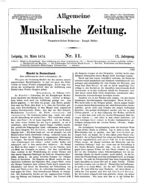 Allgemeine musikalische Zeitung Mittwoch 18. März 1874