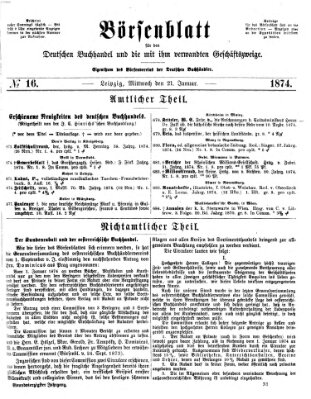 Börsenblatt für den deutschen Buchhandel Mittwoch 21. Januar 1874