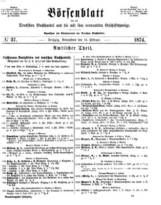 Börsenblatt für den deutschen Buchhandel Samstag 14. Februar 1874
