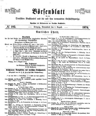 Börsenblatt für den deutschen Buchhandel Samstag 8. August 1874