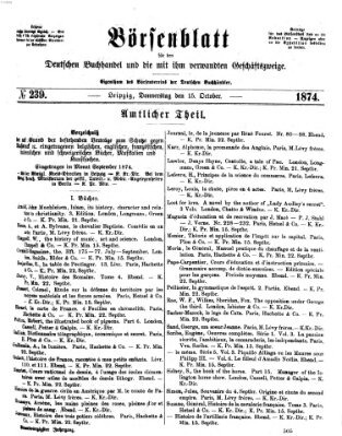 Börsenblatt für den deutschen Buchhandel Donnerstag 15. Oktober 1874
