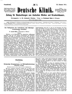 Deutsche Klinik Samstag 31. Januar 1874