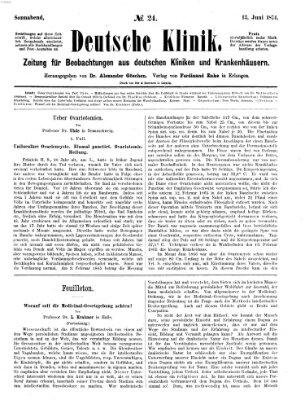 Deutsche Klinik Samstag 13. Juni 1874