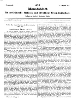 Deutsche Klinik Samstag 22. August 1874
