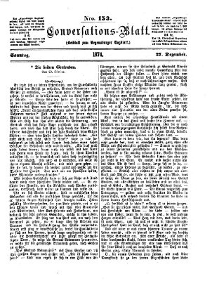 Regensburger Conversations-Blatt (Regensburger Tagblatt) Sonntag 27. Dezember 1874