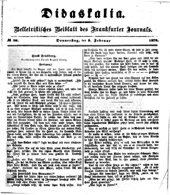 Didaskalia Donnerstag 5. Februar 1874