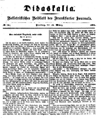 Didaskalia Freitag 13. März 1874