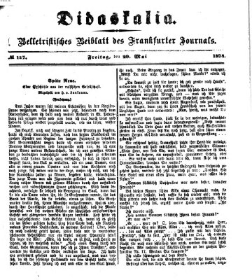 Didaskalia Freitag 29. Mai 1874