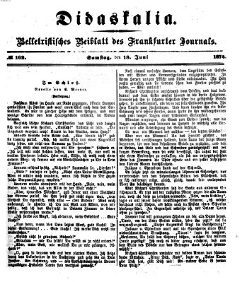 Didaskalia Samstag 13. Juni 1874