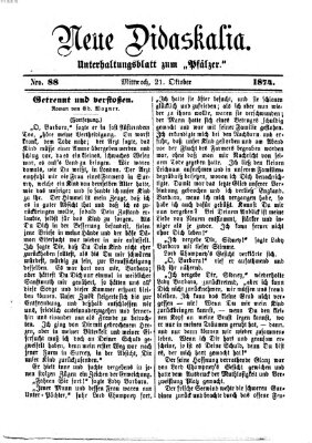 Neue Didaskalia (Pfälzer) Mittwoch 21. Oktober 1874