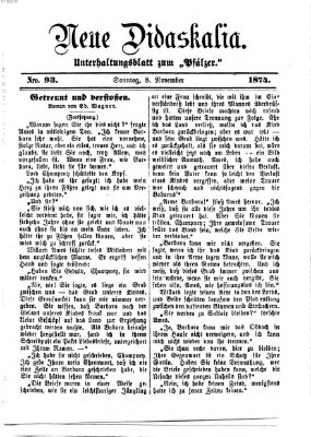 Neue Didaskalia (Pfälzer) Sonntag 8. November 1874