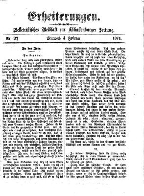 Erheiterungen (Aschaffenburger Zeitung) Mittwoch 4. Februar 1874