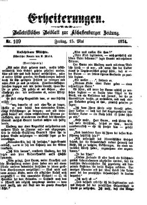 Erheiterungen (Aschaffenburger Zeitung) Freitag 15. Mai 1874