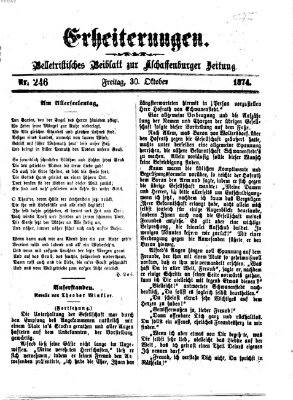 Erheiterungen (Aschaffenburger Zeitung) Freitag 30. Oktober 1874