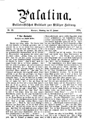 Palatina (Pfälzer Zeitung) Dienstag 27. Januar 1874