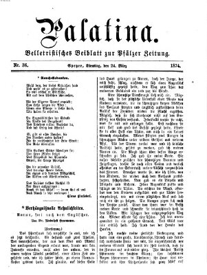 Palatina (Pfälzer Zeitung) Dienstag 24. März 1874