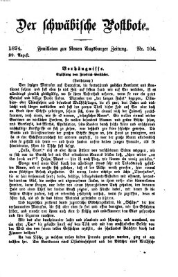 Der schwäbische Postbote (Neue Augsburger Zeitung) Samstag 29. August 1874