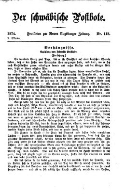 Der schwäbische Postbote (Neue Augsburger Zeitung) Donnerstag 1. Oktober 1874
