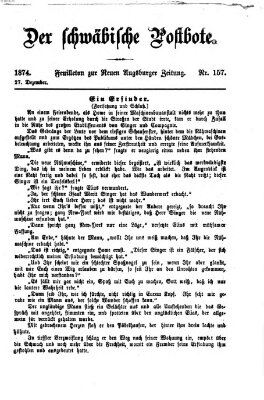 Der schwäbische Postbote (Neue Augsburger Zeitung) Sonntag 27. Dezember 1874