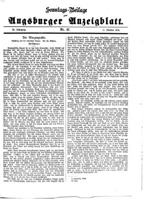 Augsburger Anzeigeblatt Sonntag 11. Oktober 1874