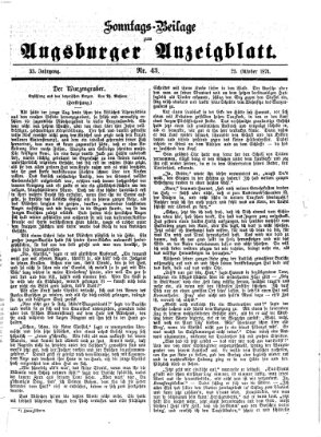 Augsburger Anzeigeblatt Sonntag 25. Oktober 1874