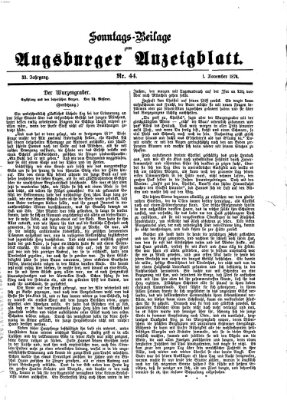 Augsburger Anzeigeblatt Sonntag 1. November 1874