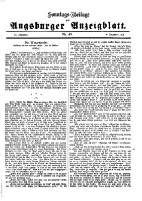 Augsburger Anzeigeblatt Sonntag 6. Dezember 1874