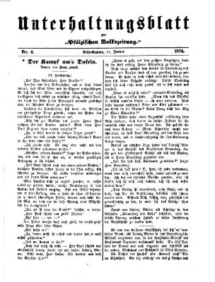 Unterhaltungsblatt zur Pfälzischen Volkszeitung (Pfälzische Volkszeitung) Sonntag 11. Januar 1874