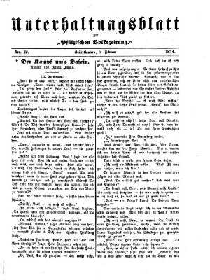 Unterhaltungsblatt zur Pfälzischen Volkszeitung (Pfälzische Volkszeitung) Sonntag 8. Februar 1874