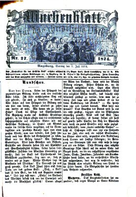 Wochenblatt für das christliche Volk Sonntag 5. Juli 1874